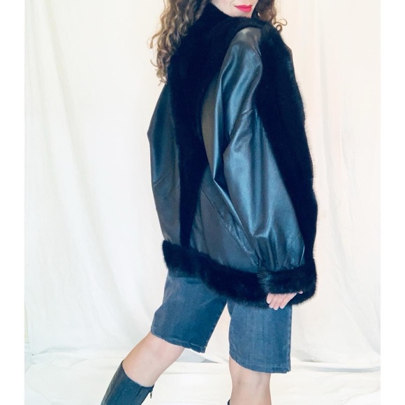 1980s vintage Mink and Fur bomber jacket - Picture 4 of 4